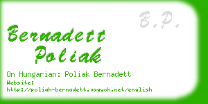 bernadett poliak business card